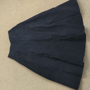Vintage 90s Genuine Leather Suede Black Midi Skirt